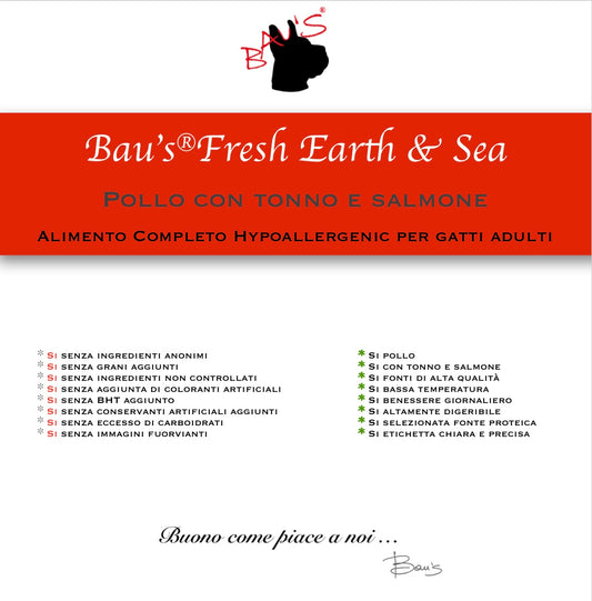 Baus Gatto Fresh Earth & Sea Pollo con Tonno e Salmone