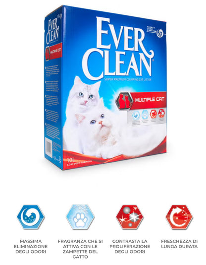 Lettiera Ever Clean Multiple Cat agglomerante